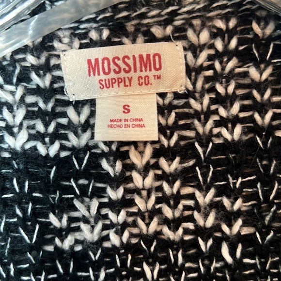 Massimo Black Aztec Pattern Oversized Open Cardigan Sweater - Size Small - Picture 2 of 3